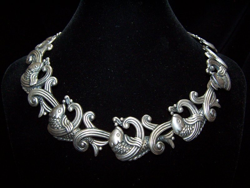 Los Castillo Big Fish Vintage Mexican Silver Necklace | Look At That ...