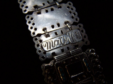 Matl Salas Mexican Silver Amethyst Turquoise Bracelet