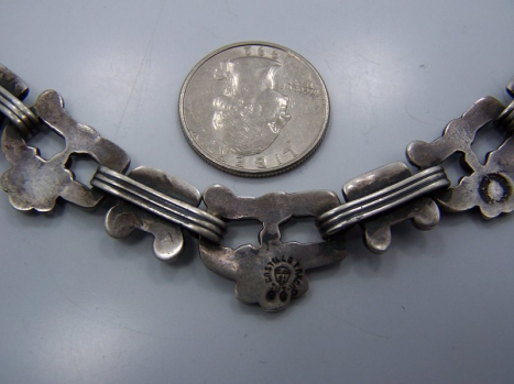Los Castillo Glyph Vintage Mexican Silver Necklace Set
