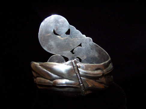 Moonstone Vintage Mexican Silver Miguel Bracelet 