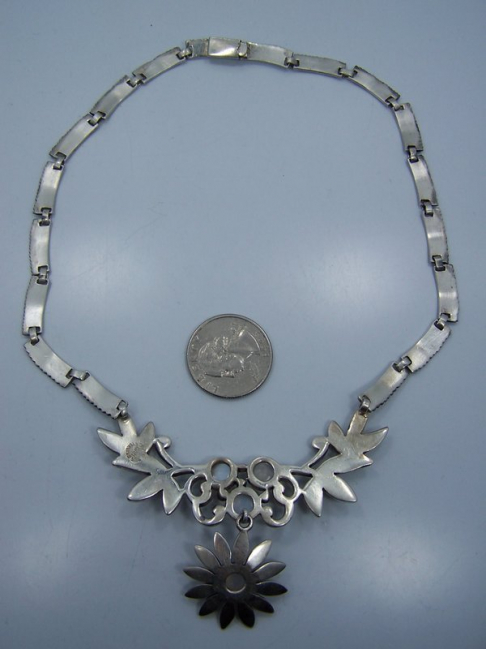 Moon Stone Vintage Mexican Silver Necklace