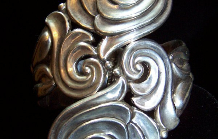 Moonstone Vintage Mexican Silver Miguel Bracelet 