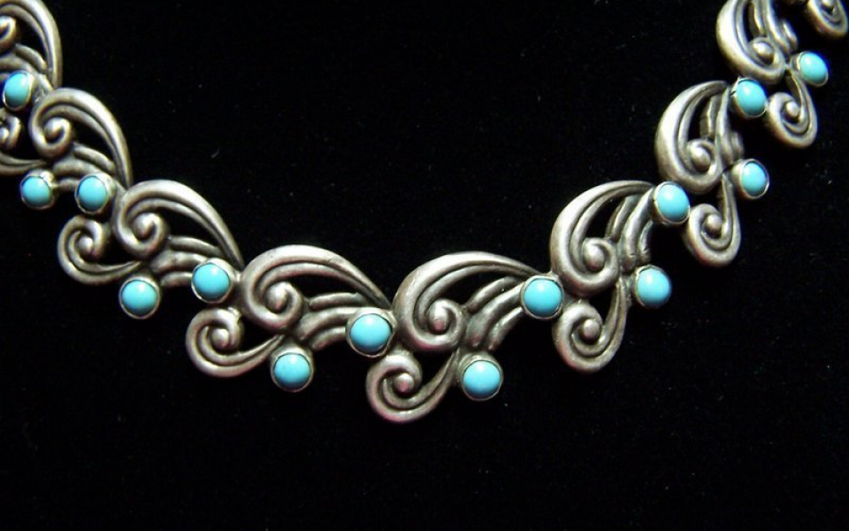 Margot de Taxco Vintage Mexican Silver Necklace 5113 Look At That Necklace