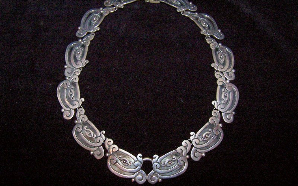 Vintage Mexican Silver Necklace 2024 - #1087