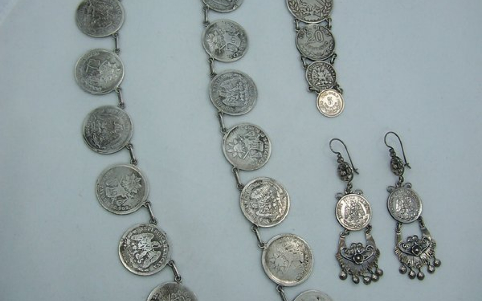 Vintage Mexican Silver Coin Necklace Incredible | Look At That