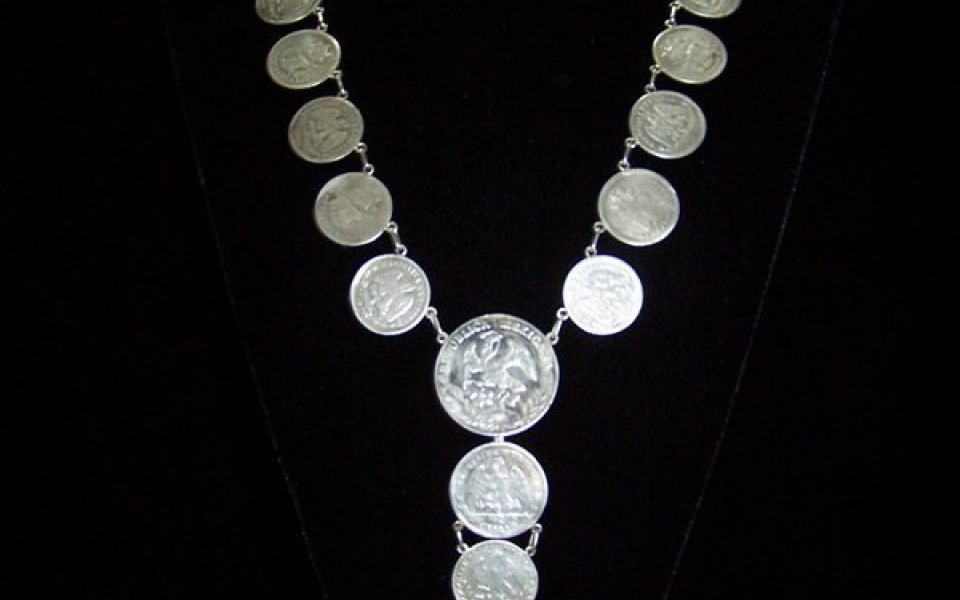 Vintage Mexican Silver Coin Necklace Incredible | Look At That