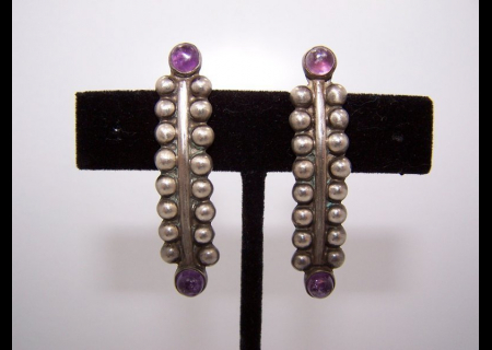 Filigree Vintage Mexican Silver Wedding Earrings