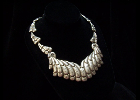 Vintage Mexican Silver Etruscan Wire Bead Work Necklace
