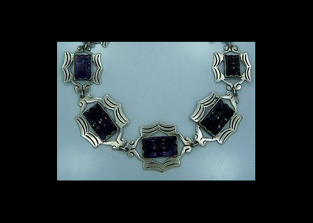Antonio Pineda Concave Vintage Mexican Silver Necklace